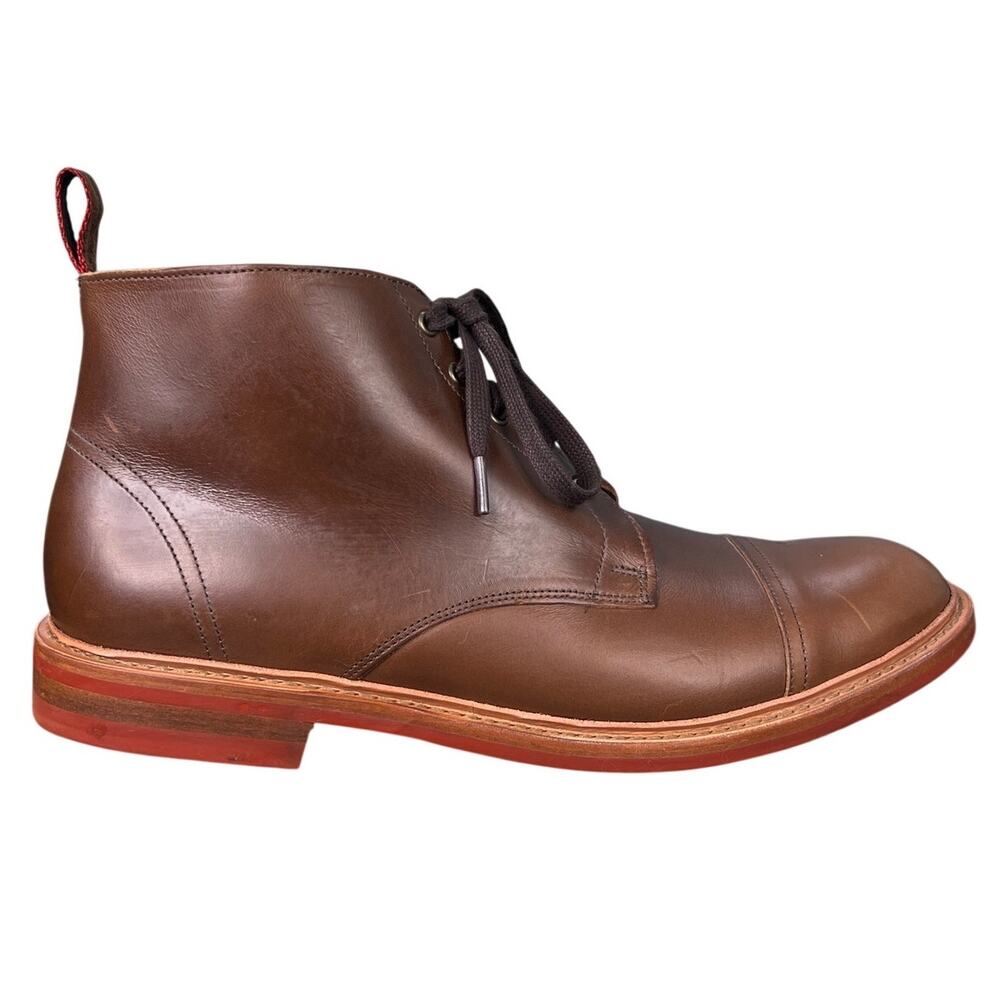 Allen Edmonds Patton Brown Leather Weatherproof Cap-Toe Chukka Boot Size 14